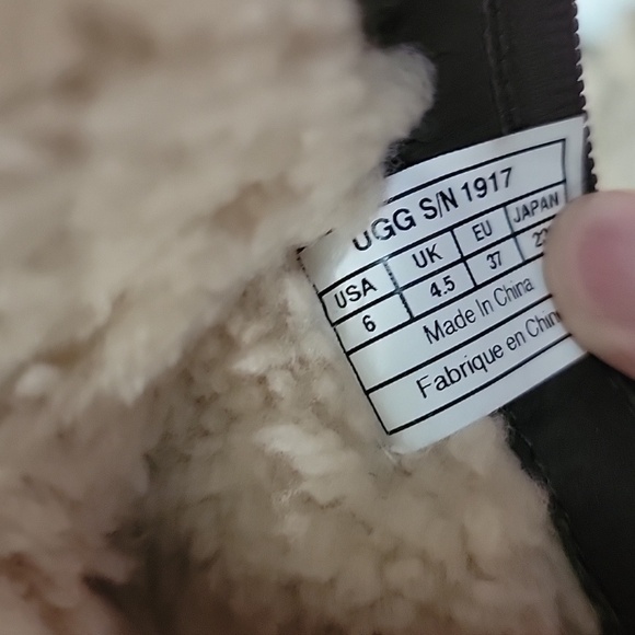 UGG Jillian Shearling Knee Boots Suede Leather Tall Brown Sheepskin Wint… - Picture 10 of 10